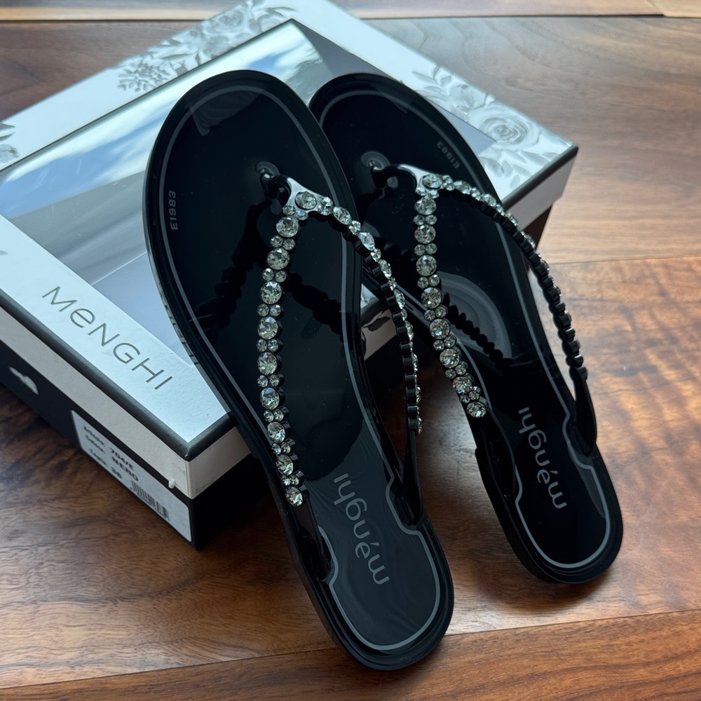 Black Rhinestone Swarovski Krystal Women's Sandals